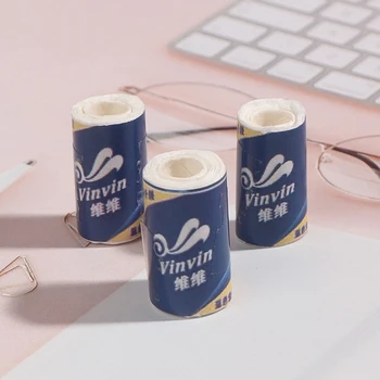 

3Pcs Miniature Accessories Mini Roll Paper Simulation Furniture Tissue Toys for 1/12 Dollhouse Doll House Decoration