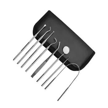

1 Set Stainless Steel Dental Tool Tooth Scraper Tartar Dental Scaler Tweezers Mouth Mirror Set Oral Care Kit