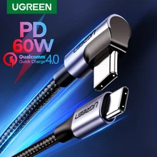 Ugreen usb tipo c para usb c cabo para samsung s9 s8 mais pd 60w rápido carregador 4.0 USB-C cabo para macbook pro cabo de ar usb