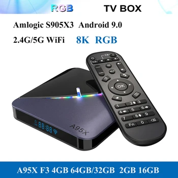 

A95X F3 Smart TV Box Android 9.0 S905X3 BT4.2 Quad-core Support 8K Decoding 2.4G/5G WiFi TV Set Top Box 4K 1080P Media Player