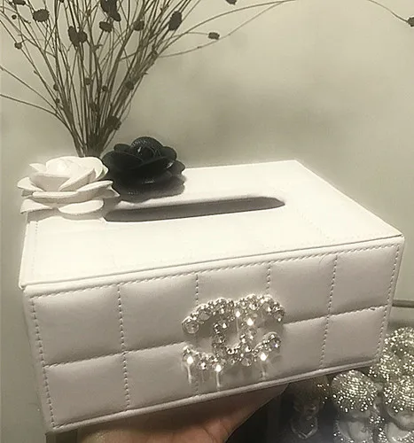 Decoration Car Tissue Box Bling Kitty Cat Napkin Holder Handmade Rhinestone Car Home Kitchen Boxes for Container - Цвет: K 18.5x12x8.5cm