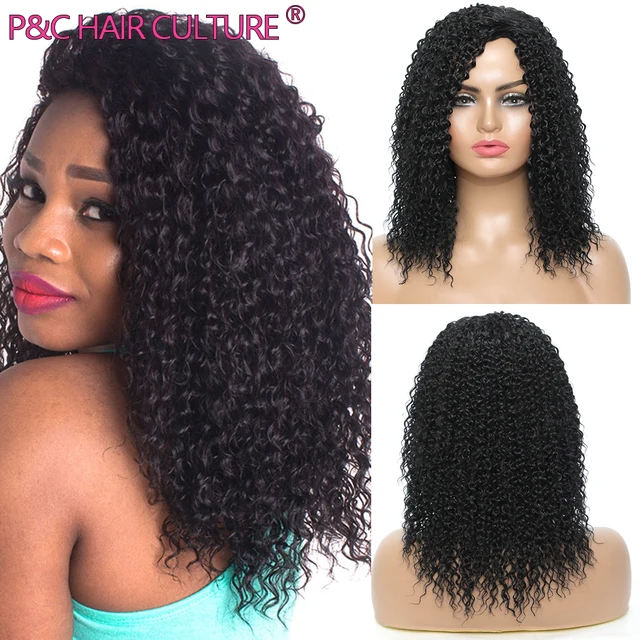 Afro Kinky Curly Synthetic Wigs Long Hair Wig For Black Women Ombre Blonde Glueles Cosplay Perruque Courte High Temperature 1