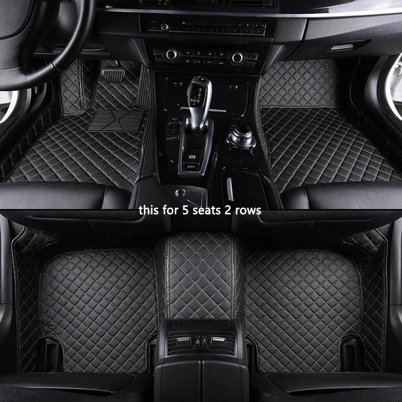 2 rows black FUZHKAQI сделать пользовательские автомобильные напольные коврики для opel antara astra k h j g zafira tourer Vectra автомобильные аксессуары авто кожаный коврик для ног - Название цвета: 2 rows black