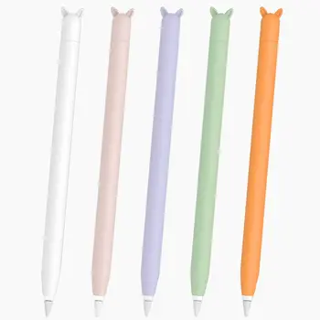 

New Cat Ear Anti-scroll Silicone Protective Case Cap Cover for a-pple Pencil 1st