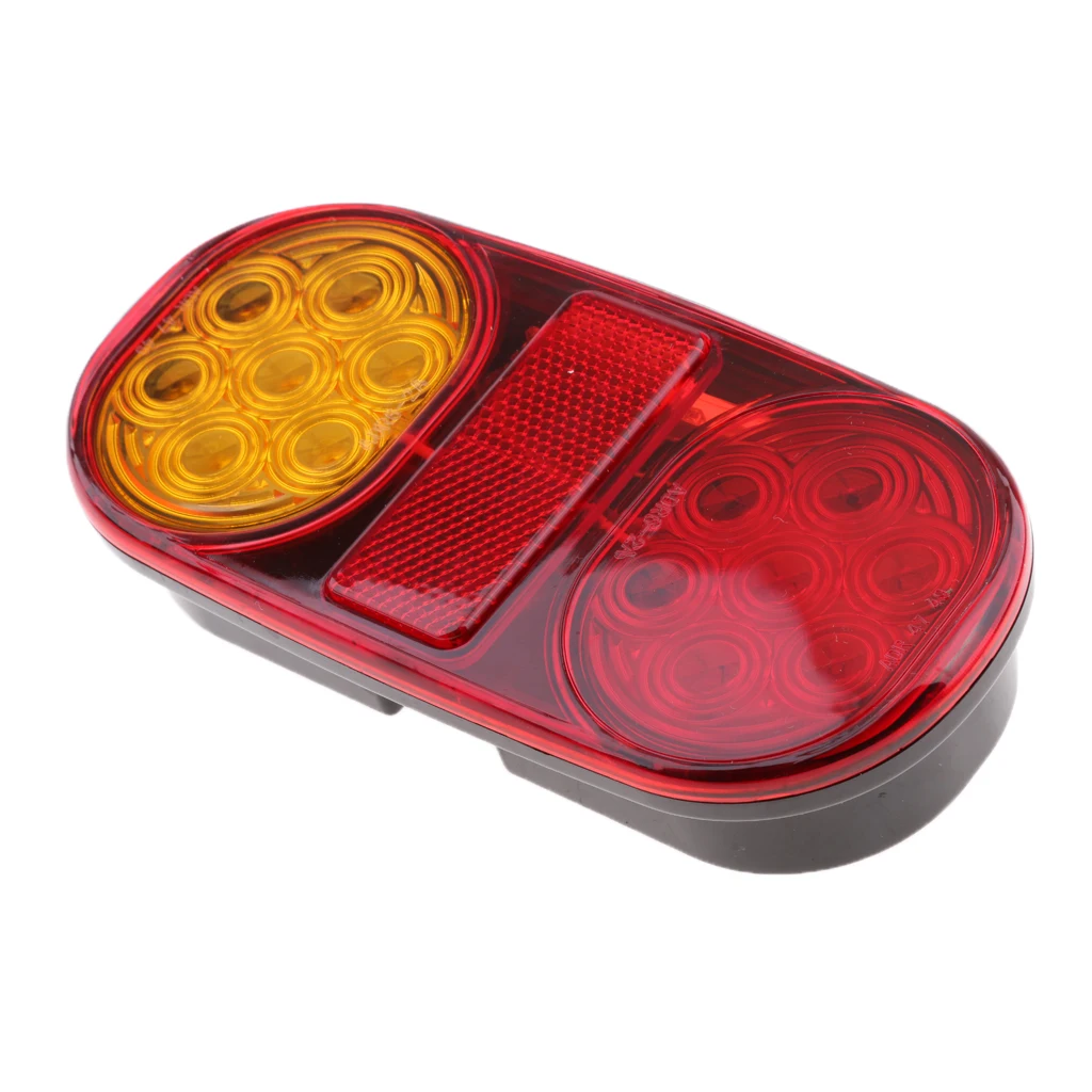 2X 6.5'' LED Waterproof Oval Red Trailer Lights Rear Stop Turn Signal Parking Tail Brake Lights for Boat Trailer Truck