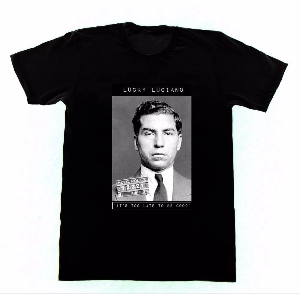 Lucky Luciano Mugshot хлопковая футболка 3 мафиозный картель лекарственные средства