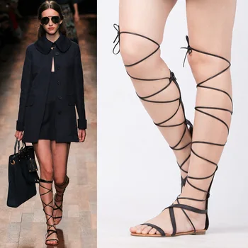 

Large size bandage beach flat sandals sandals bandage open-toed women's shoes