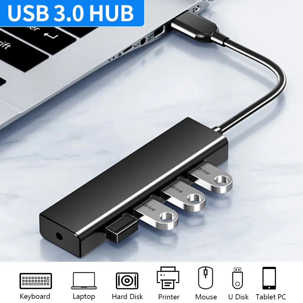 Алюминиевый сплав USB 30 концентратор передача данных Мышь Клавиатура Жесткий Диск