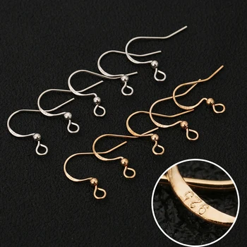 

100pcs/lot Gold Rhodium Carven 925 Copper Ear Wires Wholesale Earrings Hook for DIY Jewelry Earrings Making Supplies Accessories