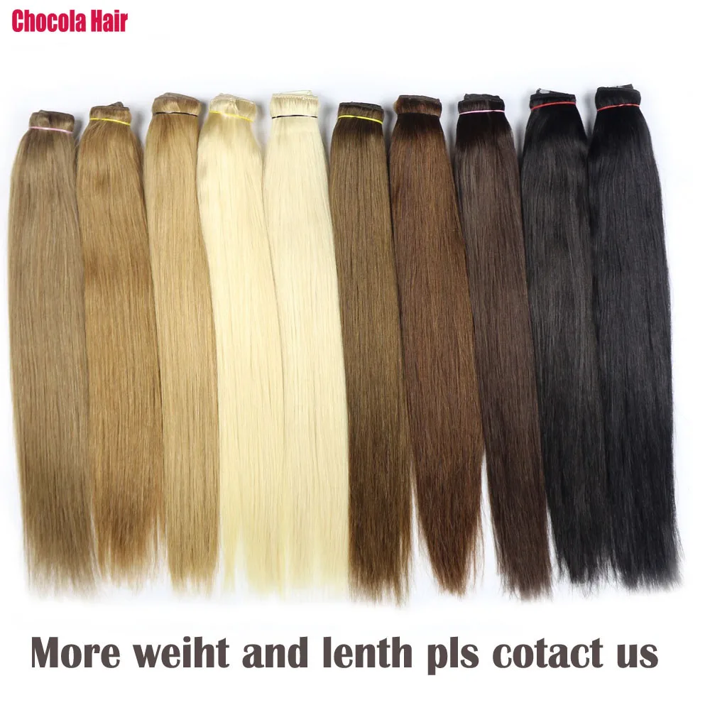 Chocala 20 "-28" фабричного производства Волосы Remy 100g-200g Одна деталь Набор с 5 клипов