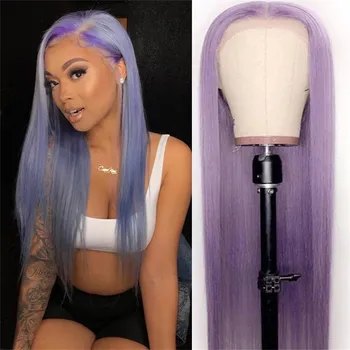 

JRX Hair Brazilian Silky Straight Human Hair Wigs Light Purple Color Lace Front Wigs Pre Plucked With Remy Hair For Black Woman