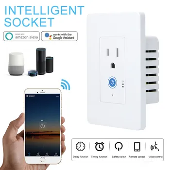 

Wifi Socket Plug Outlet Smart Remote Wireless Controls Outlet Smart Phone APP Control Socket Compatible With Alexa Google Home