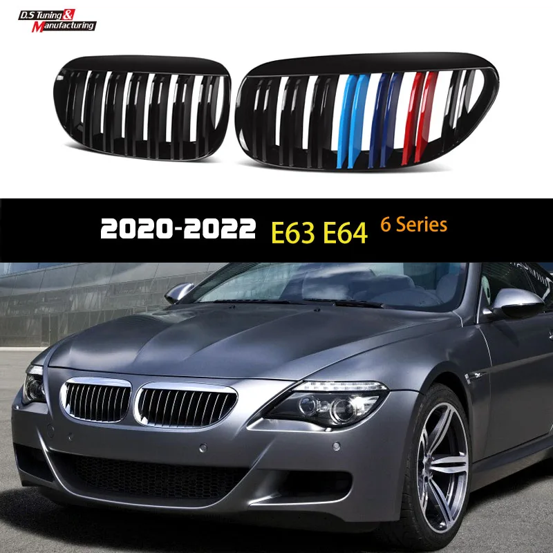 

Решетка радиатора переднего бампера для BMW 6 серии E63 E64 Coupe Convertible 2004-2010, гоночные решетки, Стайлинг автомобиля, 2 шт.