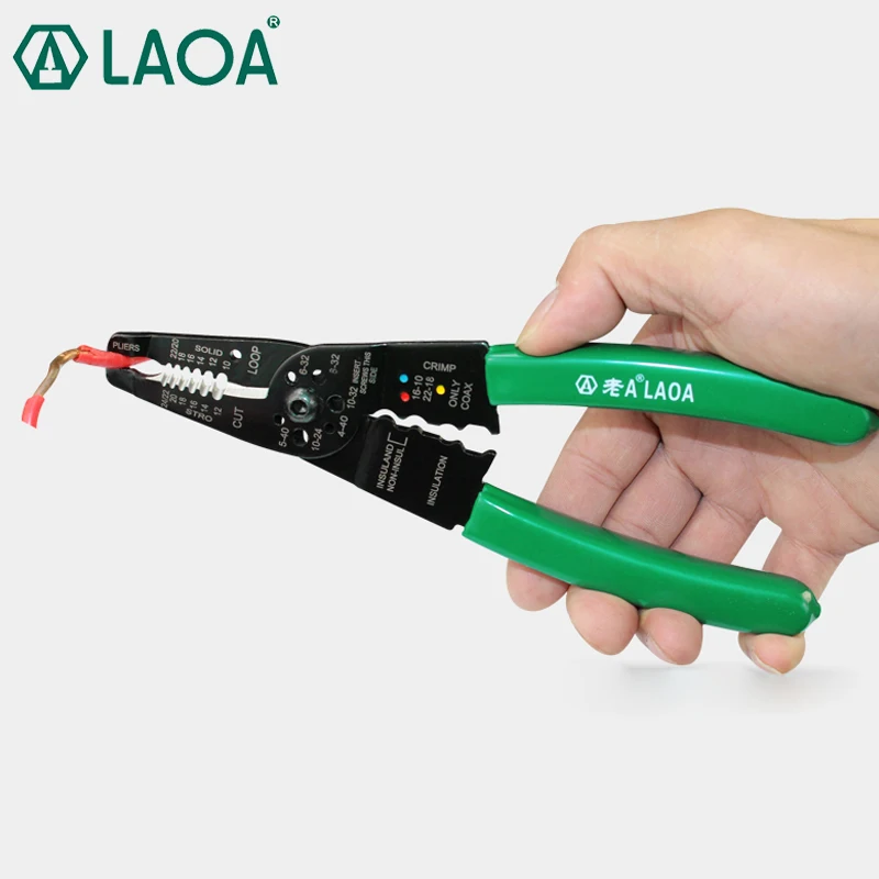 

LAOA 8inch Wire Stripping Pliers Practical Multi-function Crimp Tools Electric Pliers Tool