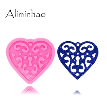 

DY0416 Shiny Glossy Paisley Heart necklace Jewelry Epoxy Mould Crafting Keychain Silicon Resin Silicone