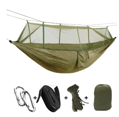 

1-2 Person Portable Outdoor Camping Hammock with High Strength Parachute BedNet Hanging Bed Hunting Rocking Sleeping Bag