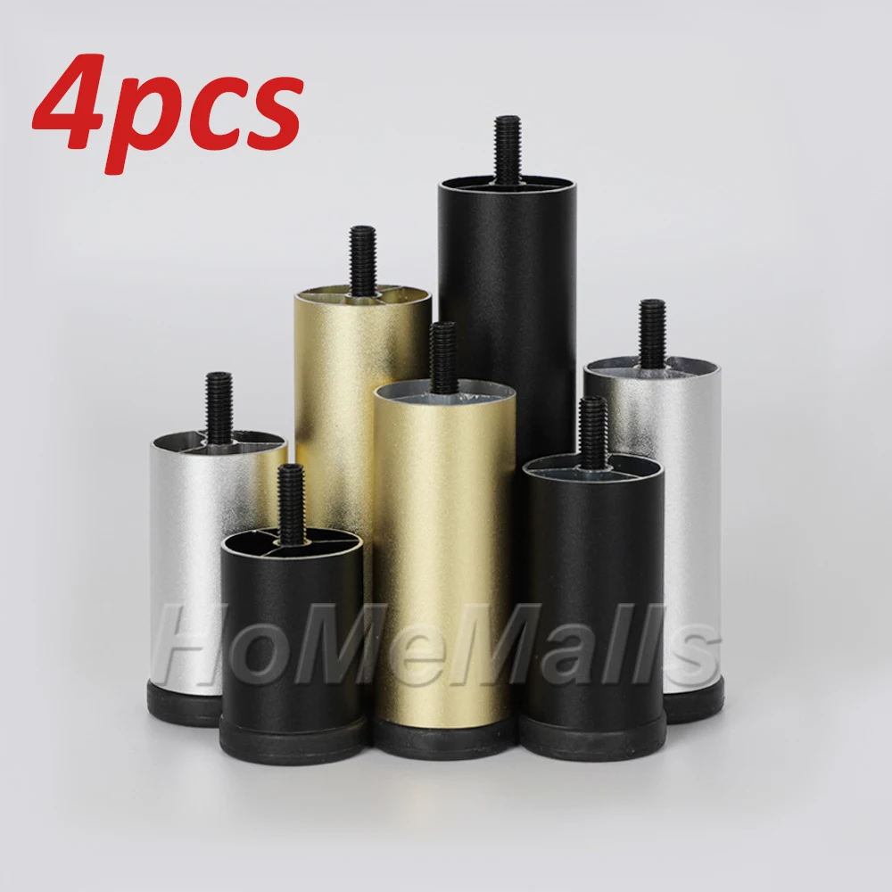 

4pcs Metal Adjustable Furniture Legs Replacement for Sofa Office Table Couch Cabinet TV Stand Legs Aluminum Alloy Furniture Feet