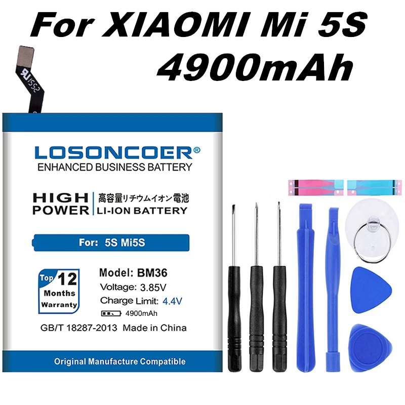 Аккумулятор LOSONCOER BM36 на 4900 мА · ч для Xiaomi Mi|battery for xiaomi|battery forbattery phone |
