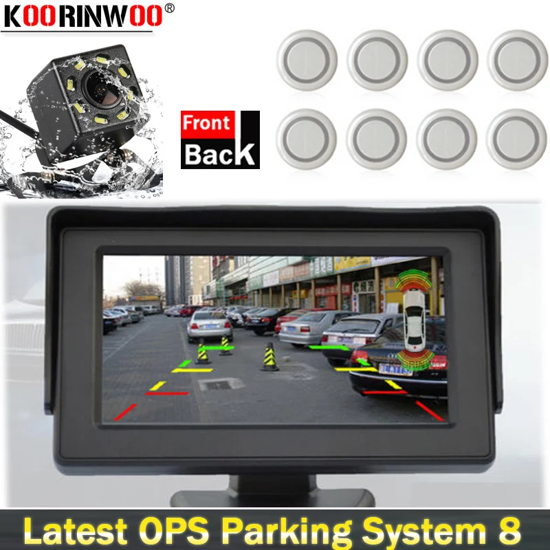 Koorinwoo Электромагнит parktronic 8 Датчик парковки автомобиля оповещение 4 задняя камера