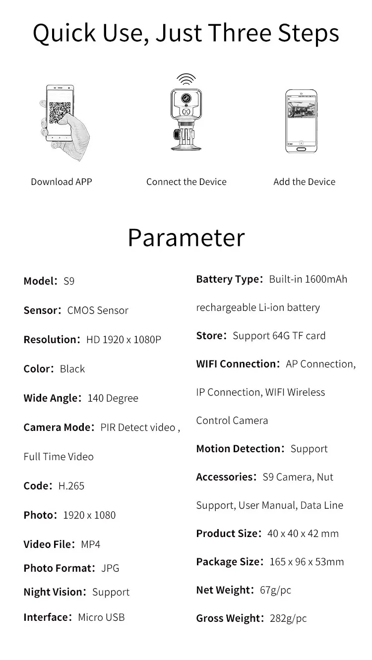 Мини-камера S9+ 1080 P, wi-fi, с дистанционным управлением, микро-камера, wi-fi, маленькая мини-камера s, мини-камера, ip-камера, Wifi, поддержка 128G, TF карта