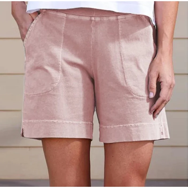 Women Summer Solid Shorts Cotton And Linen Trousers High Waist Ladies Loose And Comfortable Hot Breeches Ladies Casual Garments golf shorts