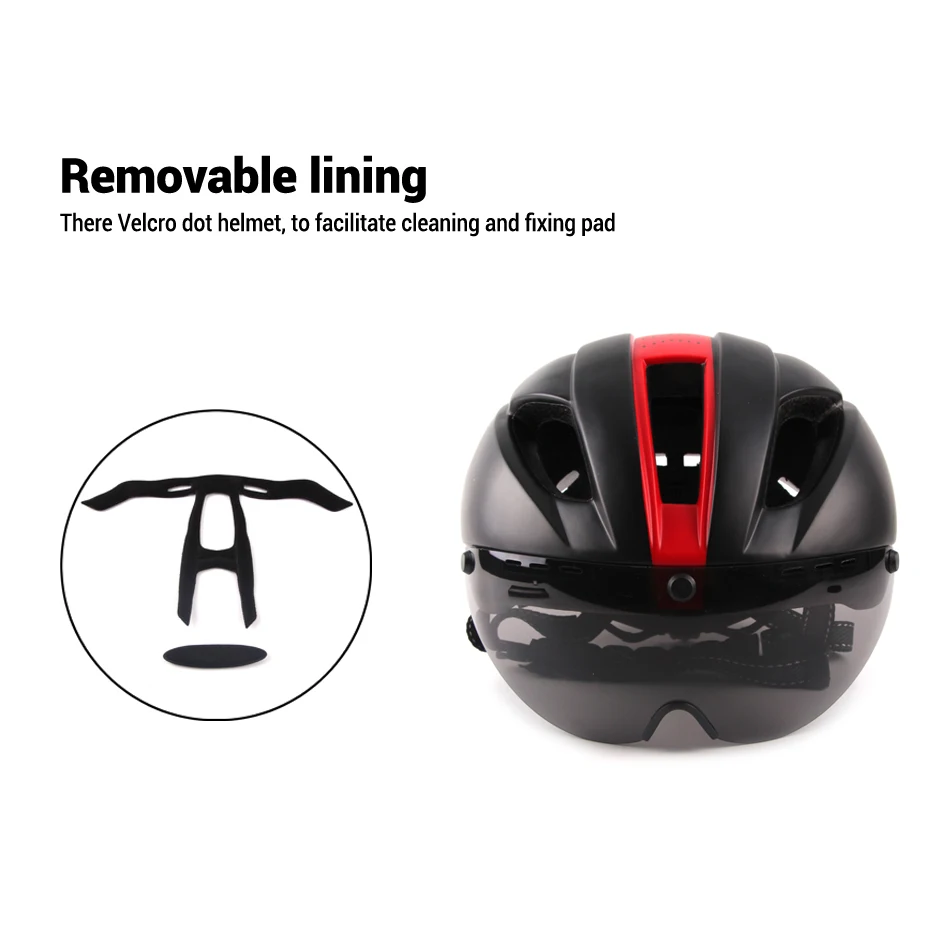 Aero helmet tt time-пробный гоночный дорожный велосипедный шлем для мужчин и женщин очки велосипедный шлем с объективом Casco Ciclismo велосипедный шлем