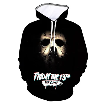 

Autumn & Winter New Men's Hoodie Friday the 13th RPG Game Horror 3D Exquisite Print Men's Harajuku Fitness Casual Sweatshirt