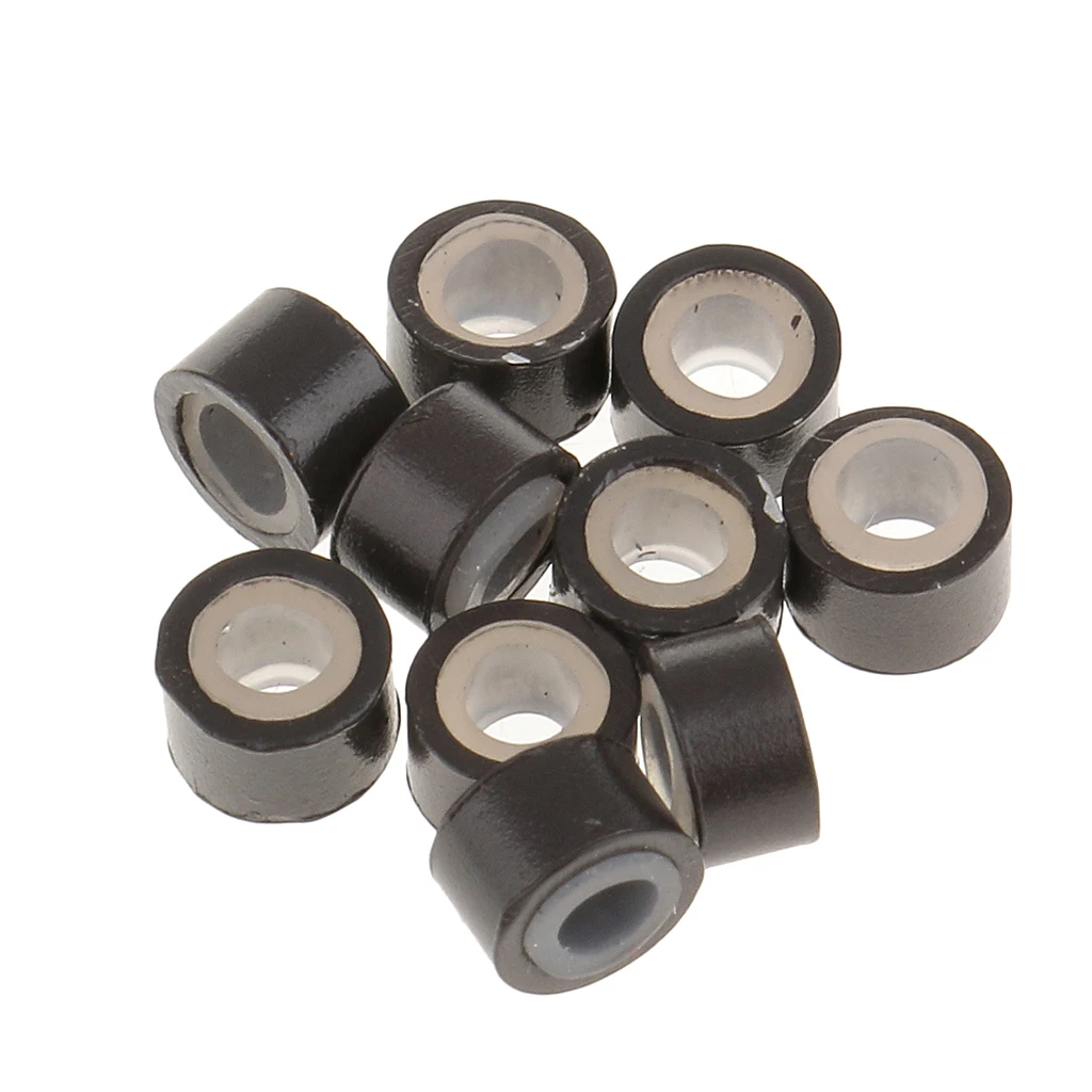 500pcs Hair Extension Silicone Lined Micro Rings Beads Links Tubes Black Brown Hair Extensions Color Ring