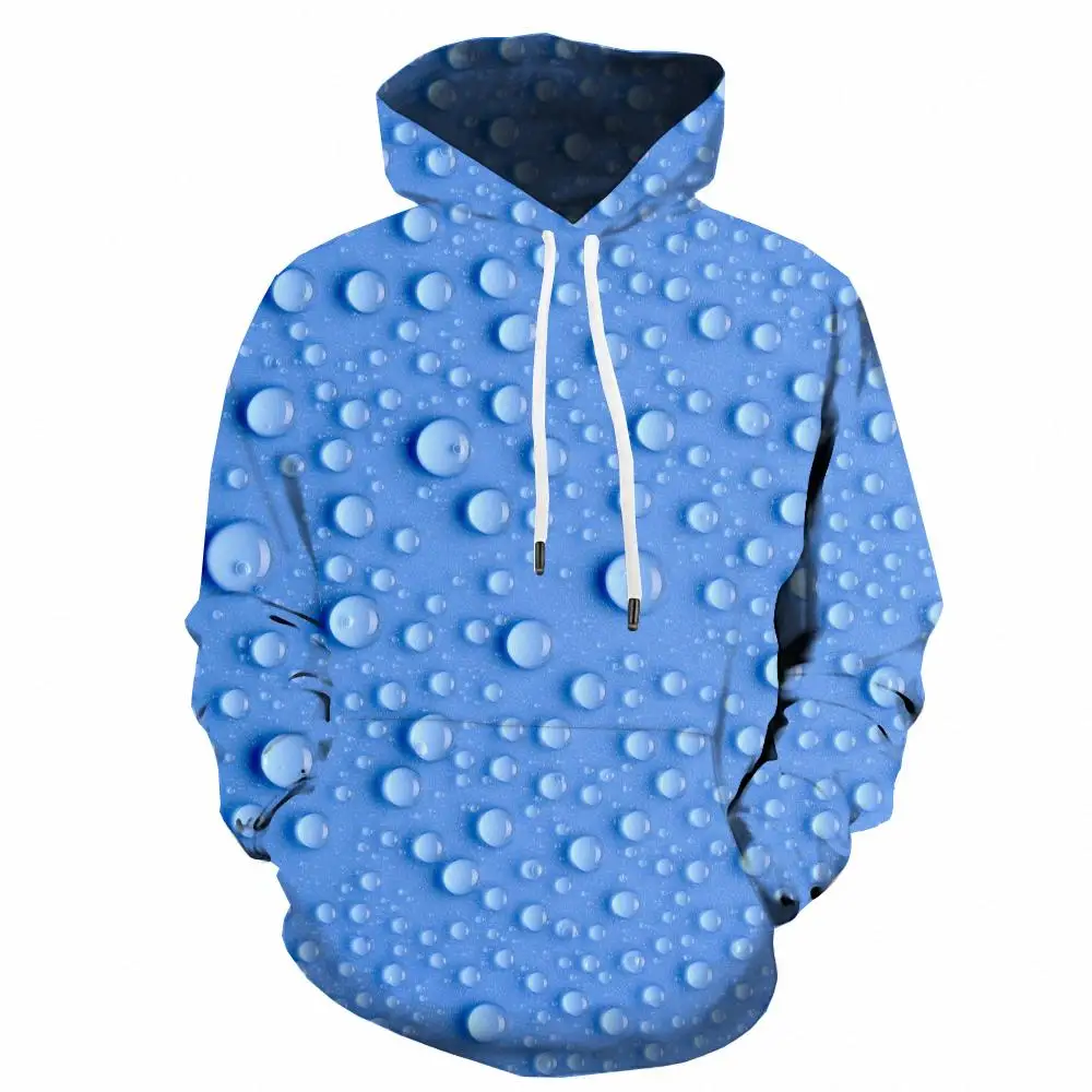 

3d Hoodies Water Drop Hoodie Men Abstract Hooded Casual Blue Hoody Anime Harajuku 3d Printed Mens Clothing Funny Winter Pocket