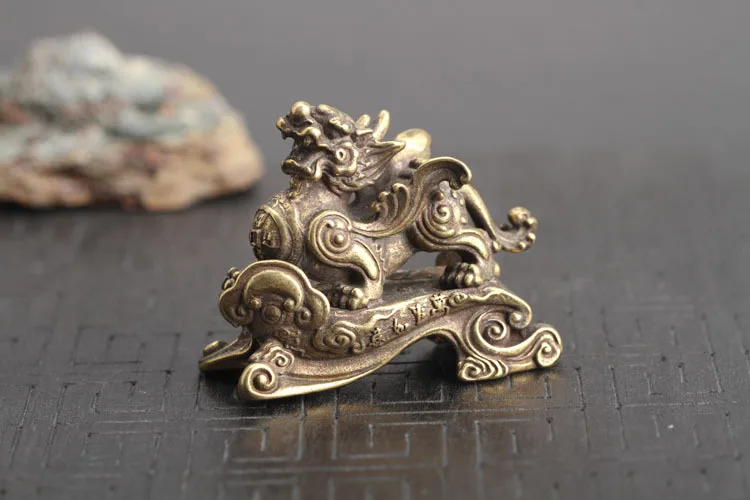 Медный Дракон Китайские украшения для дома 12 зодиака животное дракон, талисман миниатюрная Статуэтка латунь офисный стол фэн шуй Декор Ремесло