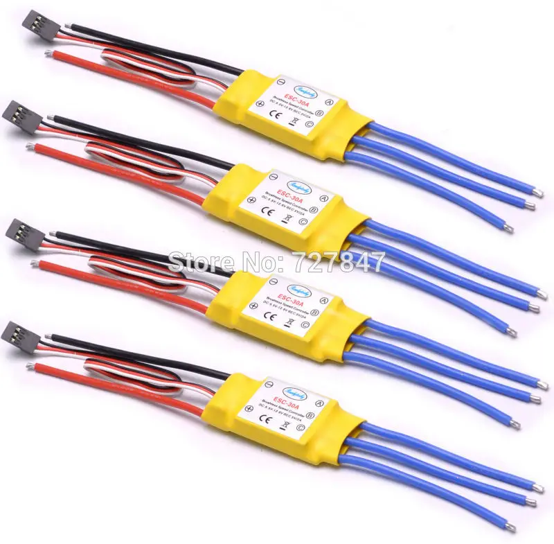 

1PCS / 2PCS / 4PCS NEW 30A Brushless ESC helicopter multicopter Motor Speed Controller RC ESC for F450 S500