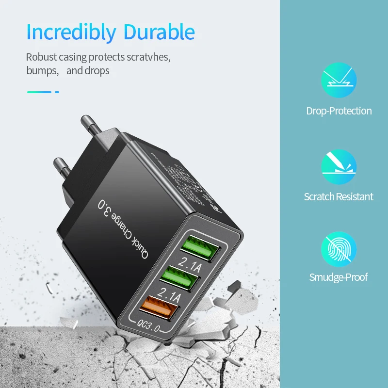 QC3.0 Быстрая зарядка 3,0 Быстрая зарядка USB зарядка для iPhone samsung Xiaomi huawei мобильный телефон зарядное устройство Планшет настенный адаптер