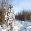 Sniper CS Bionic Camouflage Suit Men 3D Maple Leaf Ghillie Suits Winter White Snow Hunting Clothes Invisible Camo Full Set ► Photo 2/5