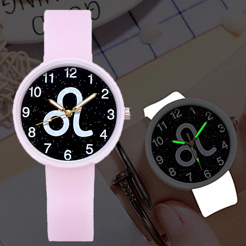 

Student Examination Watch Women Luminous Watch Female High School Clock Leo Constellation Ladies Watches for Kids Children Gift