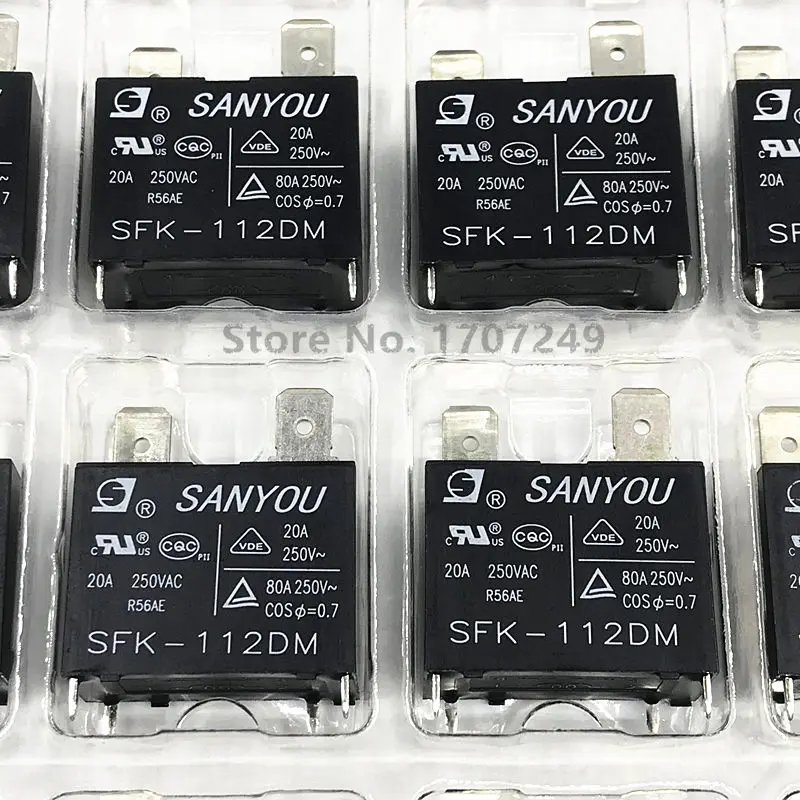 1 шт. Оригинальное реле SANYOU SFK-112DM 12VDC 20A 250VAC 4Pins кондиционера может заменить JQX-102F