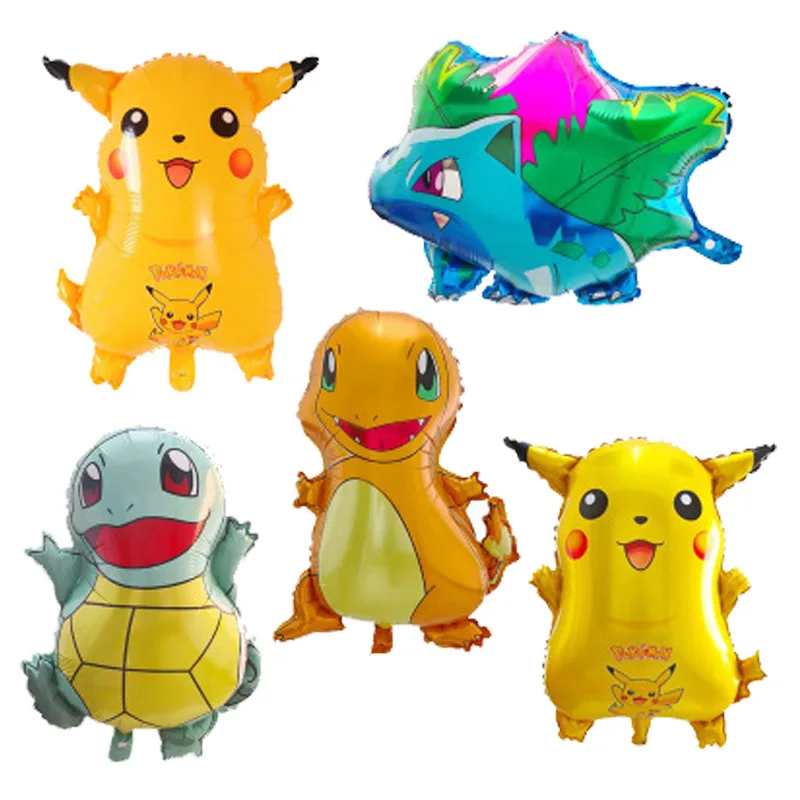2021 nuevo globos de POKEMON juguetes Charmander episodios Pikachu Bulbasaur Squirtle monstruo de bolsillo juguetes fiesta de cumpleaños chico regalo