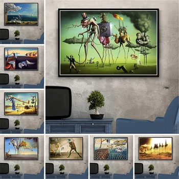 

Salvador Dali Surrealism Canvas Painting Retro Quadros Posters and Prints Wall Art Picture for Living Room Home Decor Cuadros