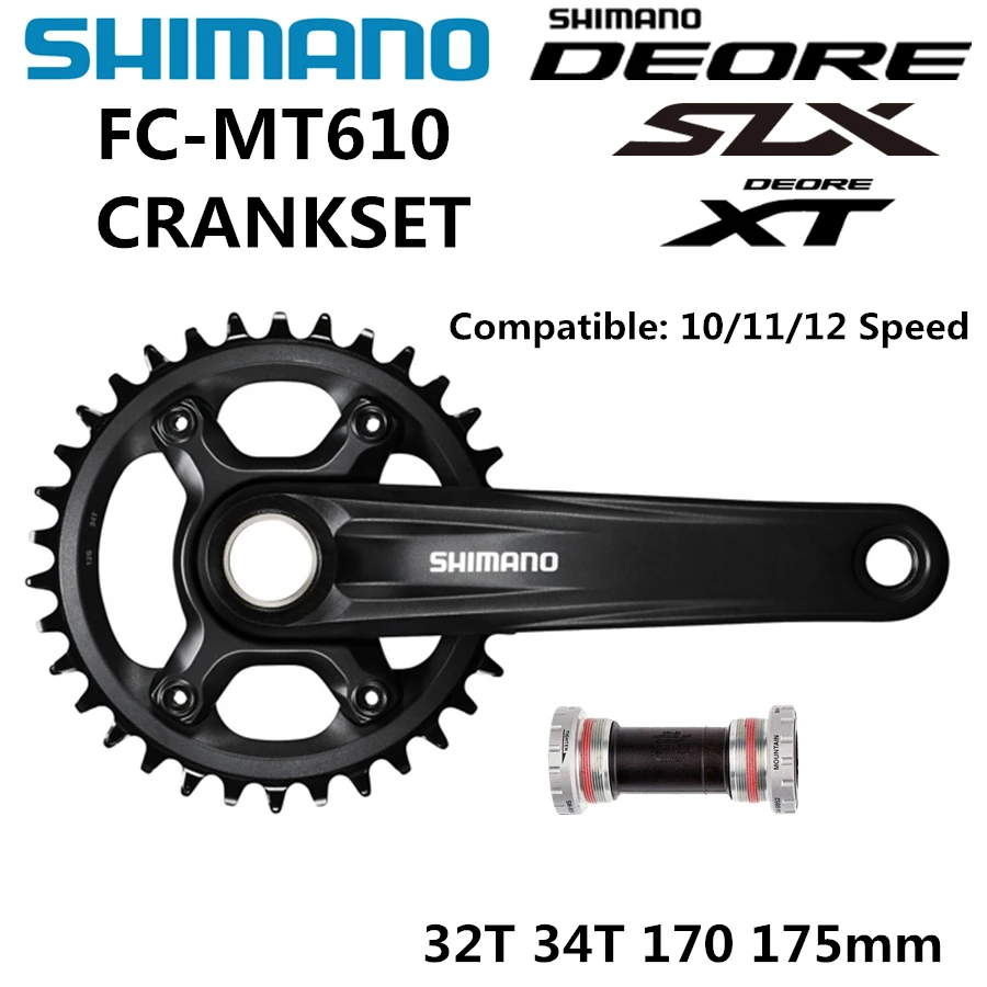 SHIMANO DEORE SLX FC MT610 диаметра окружности болтов(M6000 10/11/12-Скорость диаметра окружности болтов(BB52 32T 34T 170 мм 175 мм M610 диаметра окружности болтов