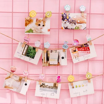 

20 Packs Per Set Cartoon Color Photo Clip Wooden Clip Student Mini Hanging DIY Handmade Finish Photo Clip Cute Wholesale