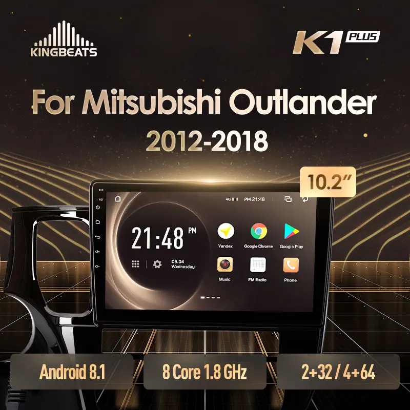 

KingBeats Android 8.1 Octa-Core head unit 4G in Dash Car Radio Multimedia Video Player Navigation GPS For Mitsubishi Outlander 3 GF0W GG0W 2012-2018 no dvd 2 din Double Din Android Car Stereo 2din DDR4 2G RAM 32G ROM