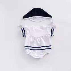 Одежда для малышей Летняя Одежда для новорожденных Детский комбинезон, костюм в полоску из хлопка колготки для младенцев с рисунком