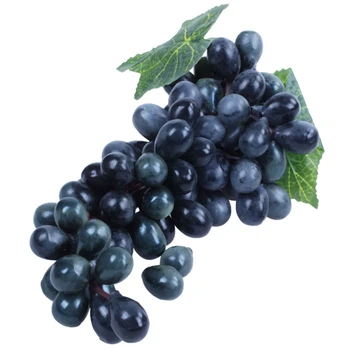 

85pcs Lifelike Artificial Big Black Purple Grapes Cluster Faux Fake Fruit Christmas Party Decor