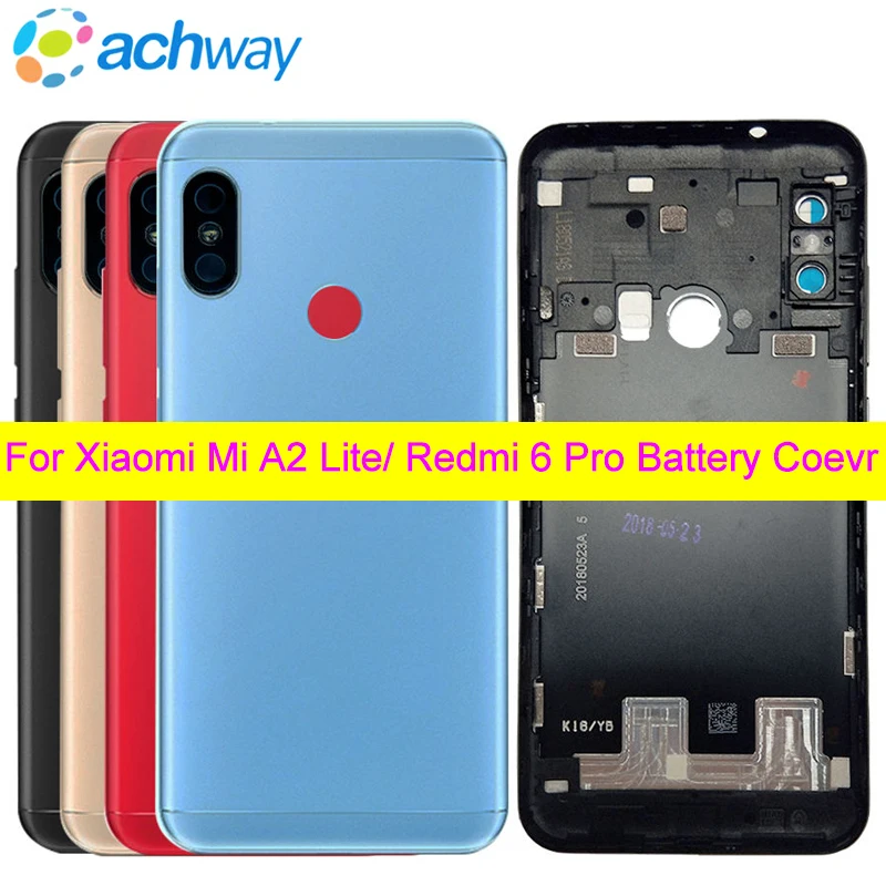 Задняя крышка батарейного отсека для Xiaomi mi A2 Lite задний корпус чехол Redmi 6 Pro Крышка