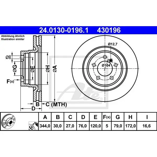 Диск тормозной передний Land Rover Range Rover III 4.4/3.0TD 02