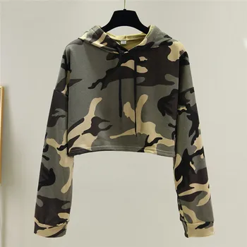 

Women's Sweatshirt Hoodies Camouflage Long Sleeve Cause Fashion Pullover Sweatshirt Moletom Feminino Inverno Dropship L#22