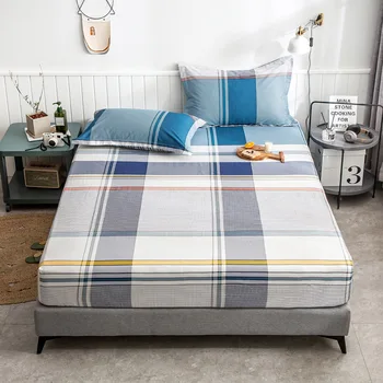

100% cotton Fitted Sheet 140x200cm Mattress Cover Printing Bed Sheets With Elastic Band Double Queen Size Bedsheet