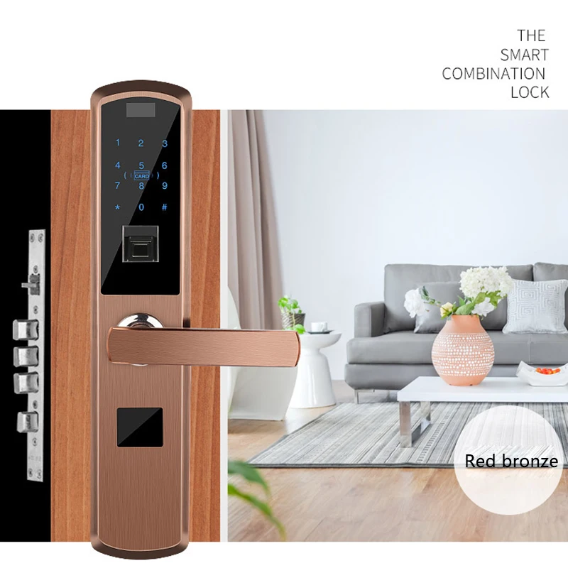 lock access control slide glass card APP smart door lock Smart fingerprint lock door lock electronic semi-automatic password