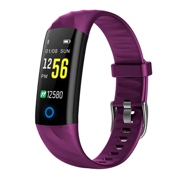 

Heart Rate Fitness Bracelet IP68 Waterproof Blood pressure oxygen Monitor Color Sn Activity Tracker Smart Band.purple