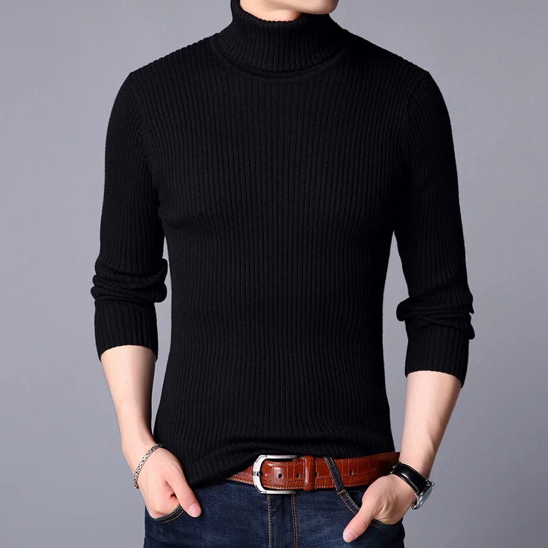 YUSHU мужской осенний шерстяной свитер с длинными рукавами, водолазка, вязаные пуловеры, Мужская брендовая одежда, размер M-3XL