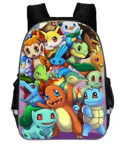 Picture color Подростковая сумка для девочек и мальчиков Mochila Feminina, милый рюкзак Пикачу с рисунком из мультфильма Покемон для косплея, рюкзаки с принтом, школьные сумки - Цвет: Picture color